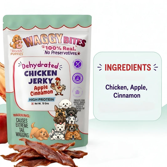 WAGGY Bites Dehydrated Chicken Jerky for Dogs (Apple Cinnamon)