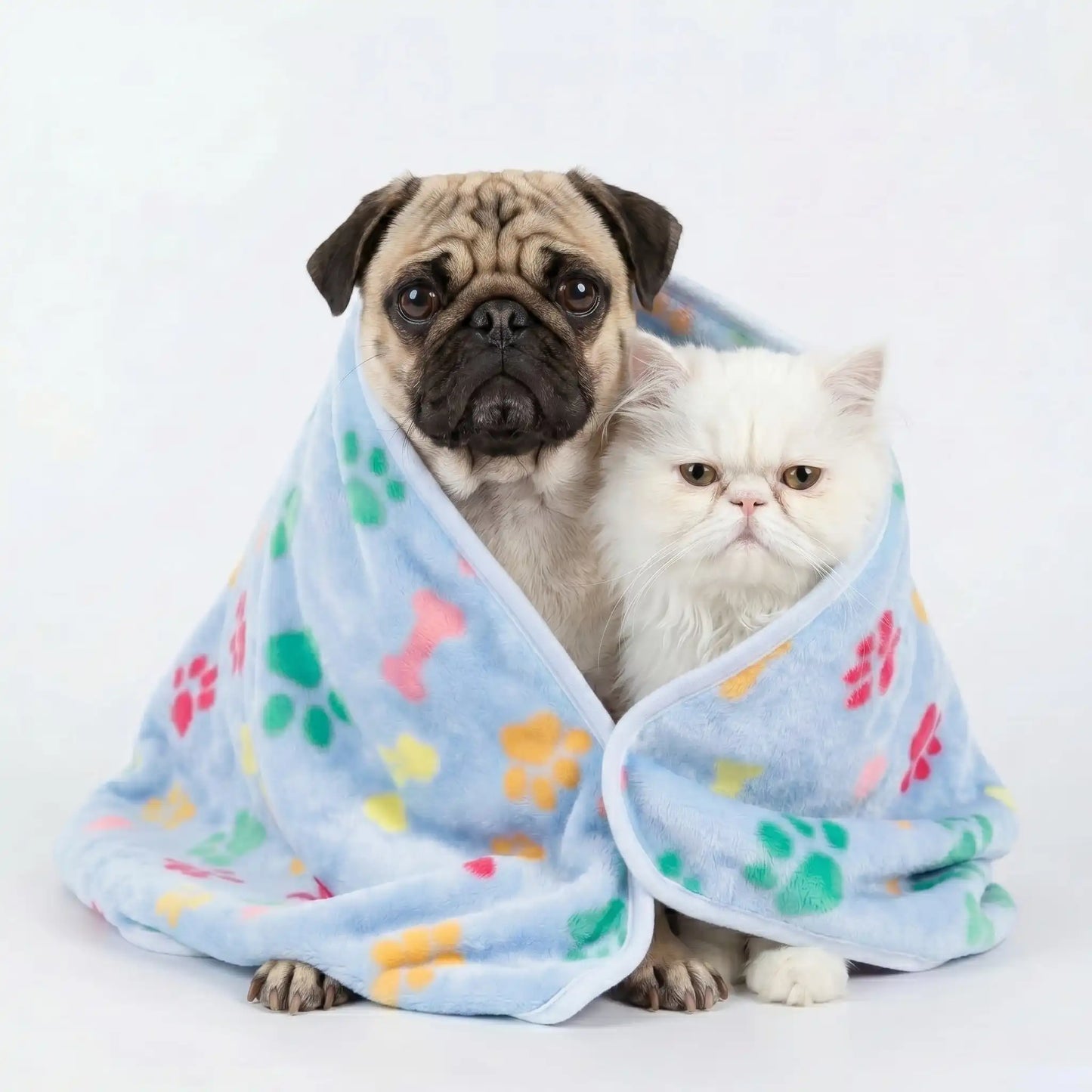 Soft Sky Paws & Bones Fleece Blanket