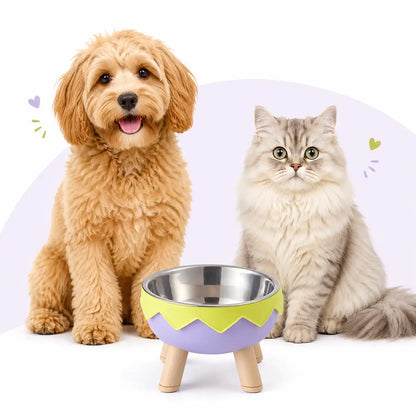 Nom-Nom Eggshell Elevated Pet Bowl