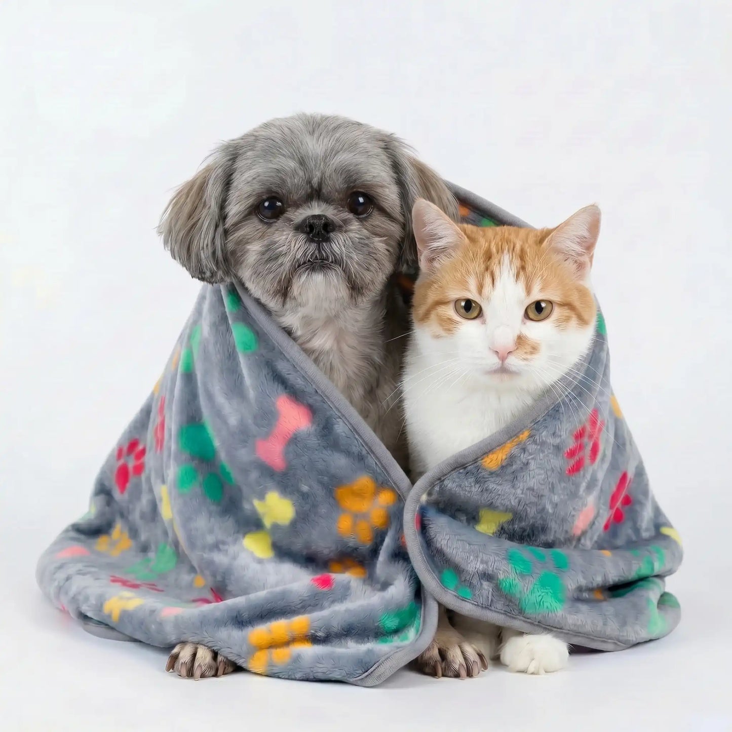 Grey Paws & Bones Fleece Blanket