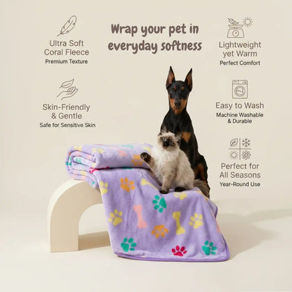 Lavender Paws Fleece Blanket