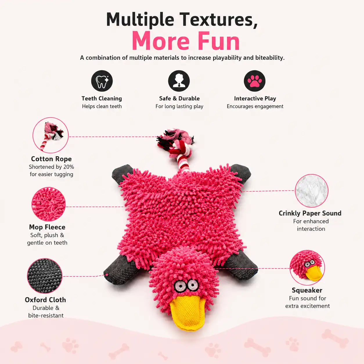 Splooty Duck Fleece & Rope Toy