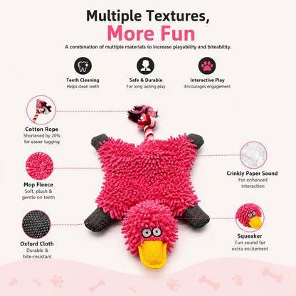 Splooty Duck Fleece & Rope Toy
