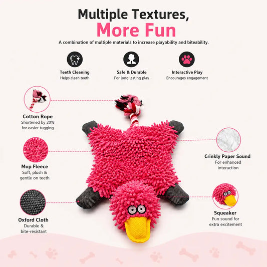 Splooty Duck Fleece & Rope Toy