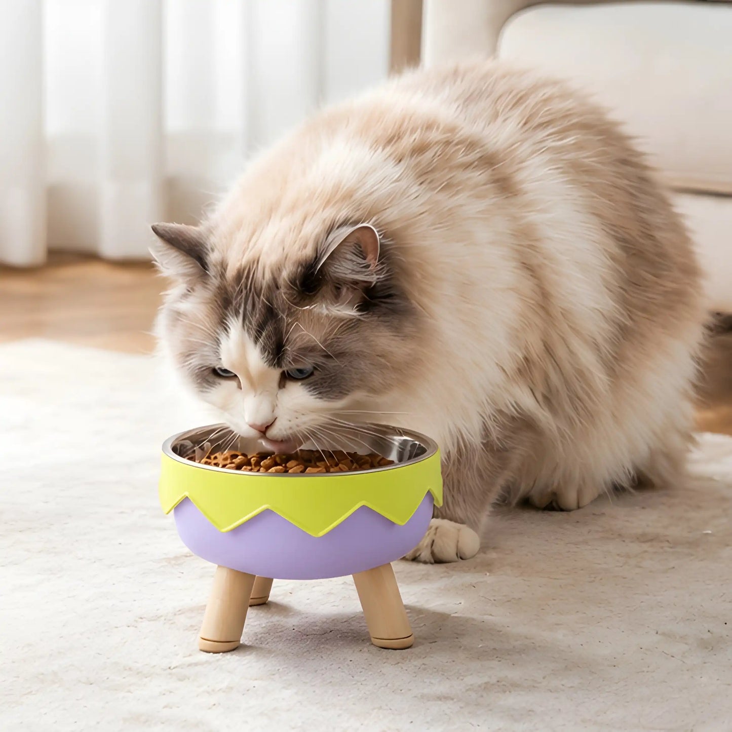 Nom-Nom Eggshell Elevated Pet Bowl