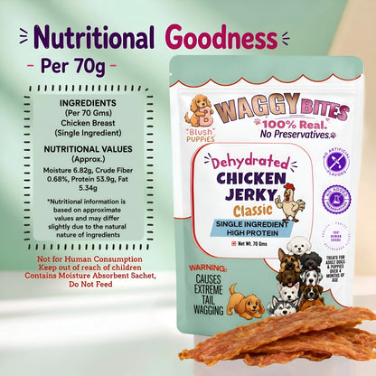 WAGGY Bites Dehydrated Chicken Jerky – Classic