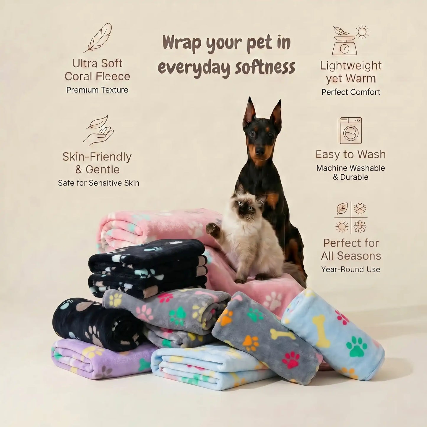 Dark Sky Paws Fleece Blanket