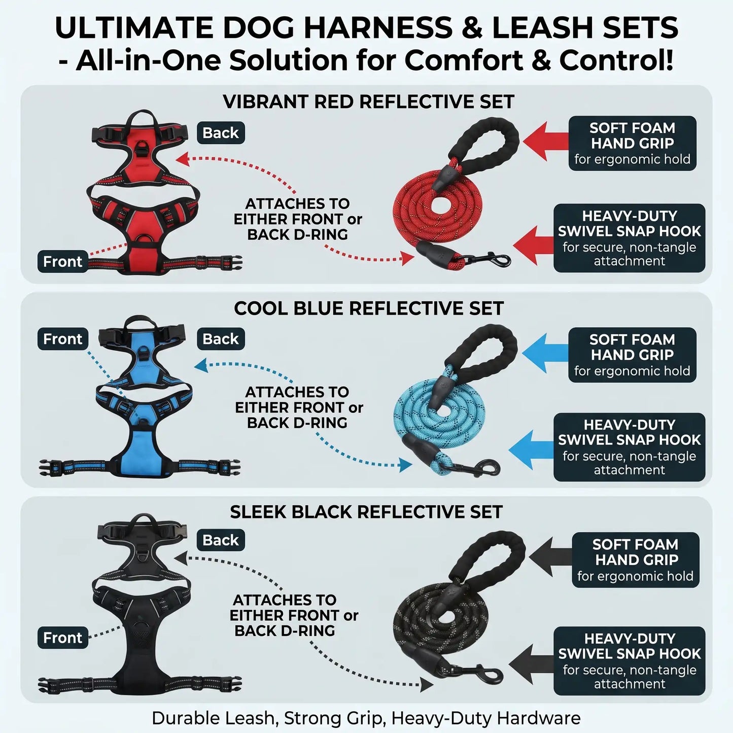 Blush Puppies Ultimate Heavy-Duty Harness & Leash Set