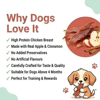 WAGGY Bites Dehydrated Chicken Jerky for Dogs (Apple Cinnamon)