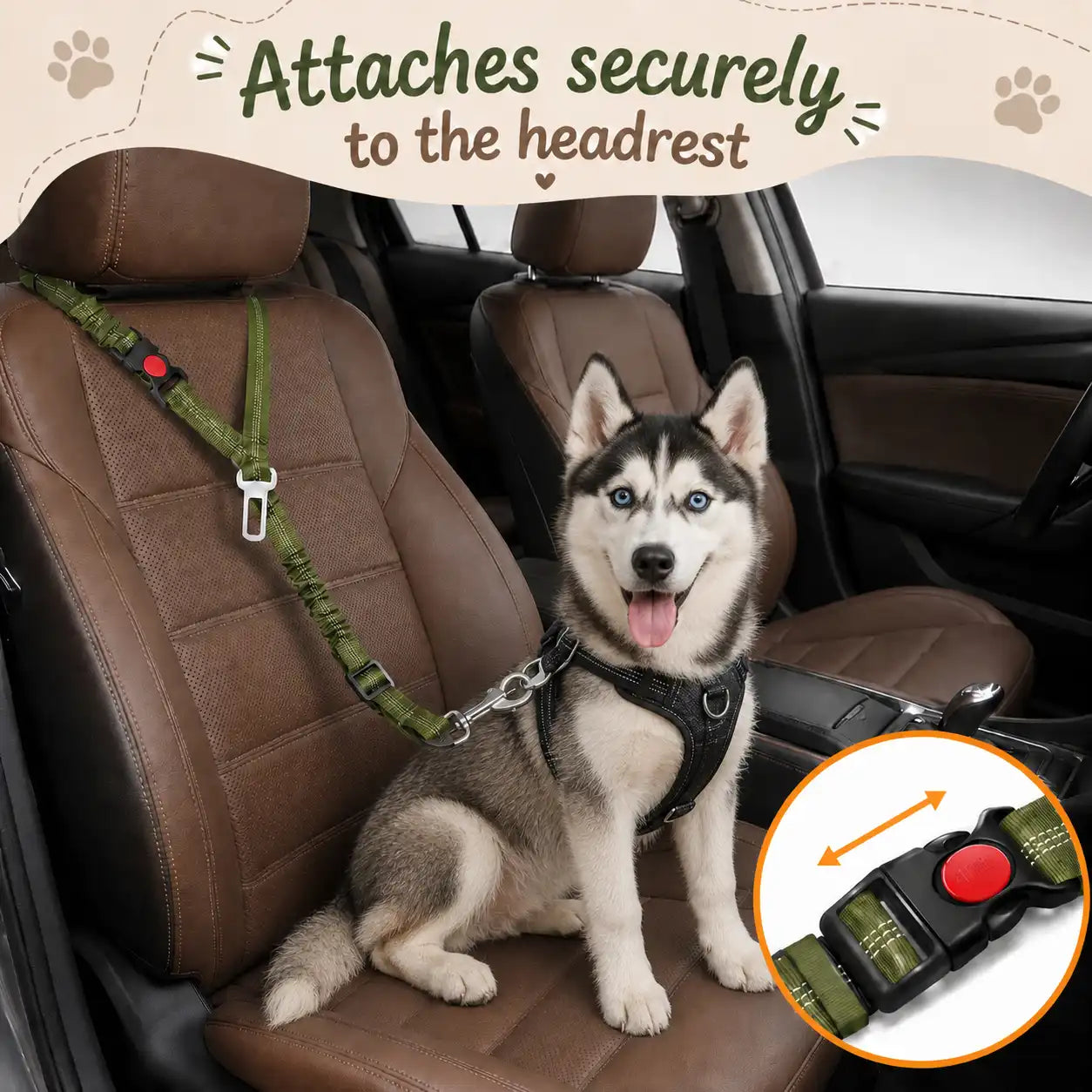 Pawssenger Multi-Use Dog Car Seat Belt