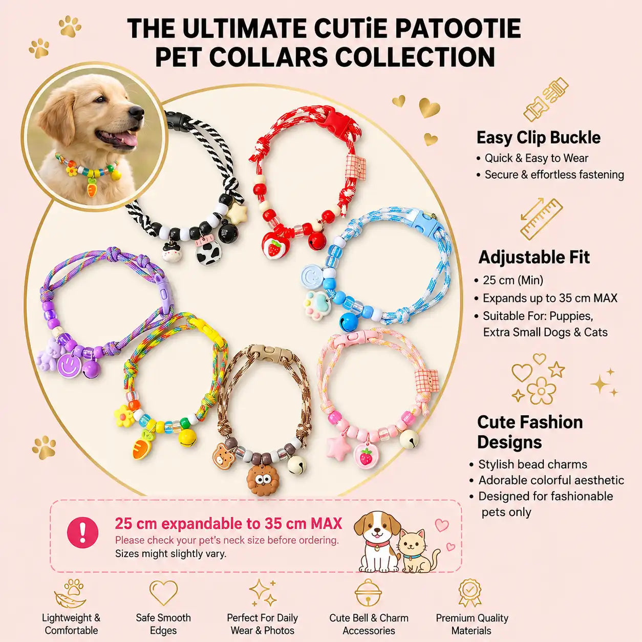Cutie Patootie Charm Collar