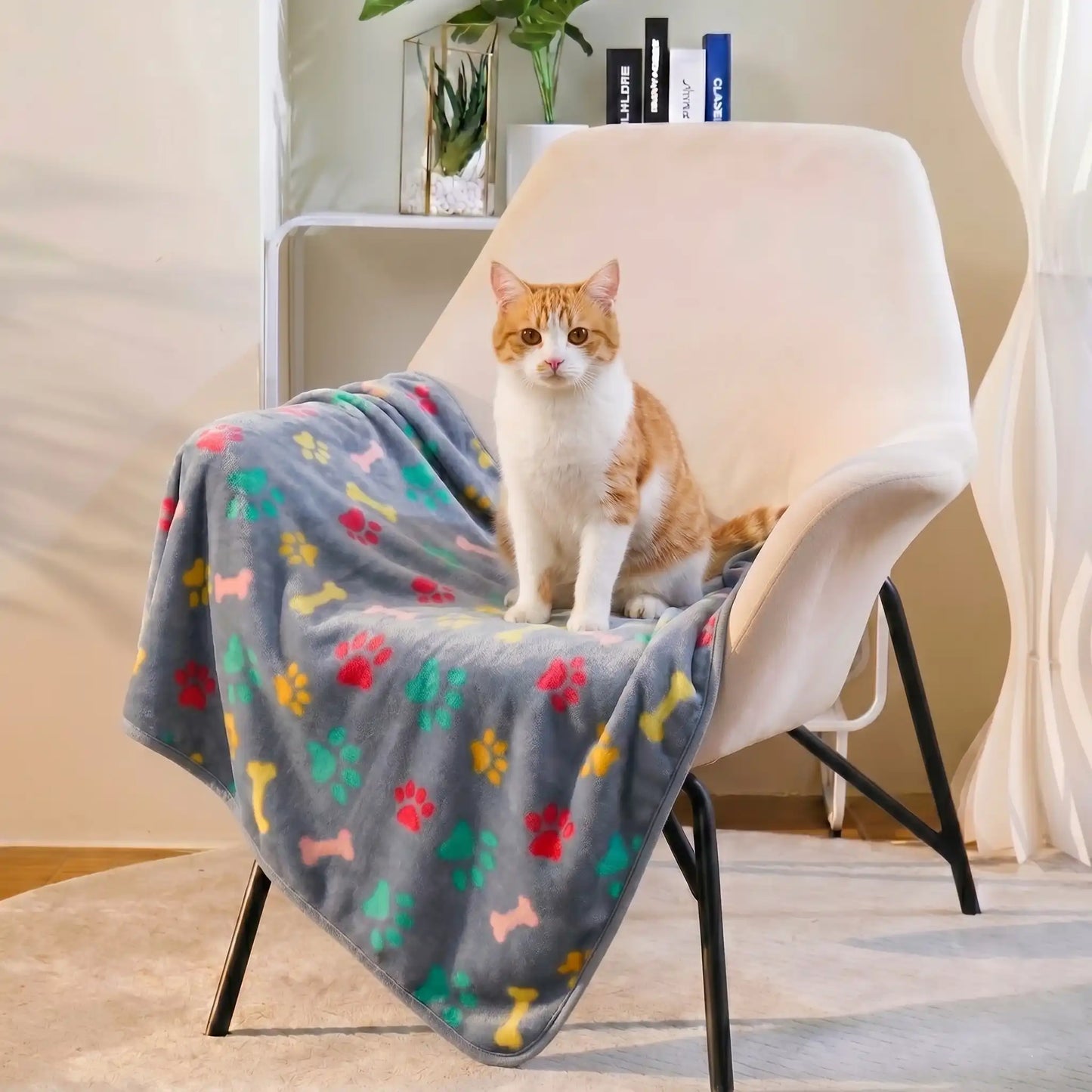 Grey Paws & Bones Fleece Blanket