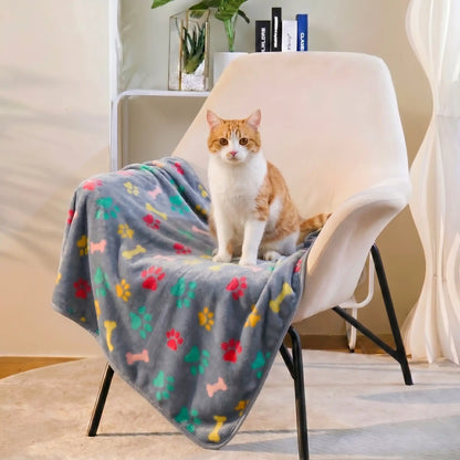 Grey Paws & Bones Fleece Blanket