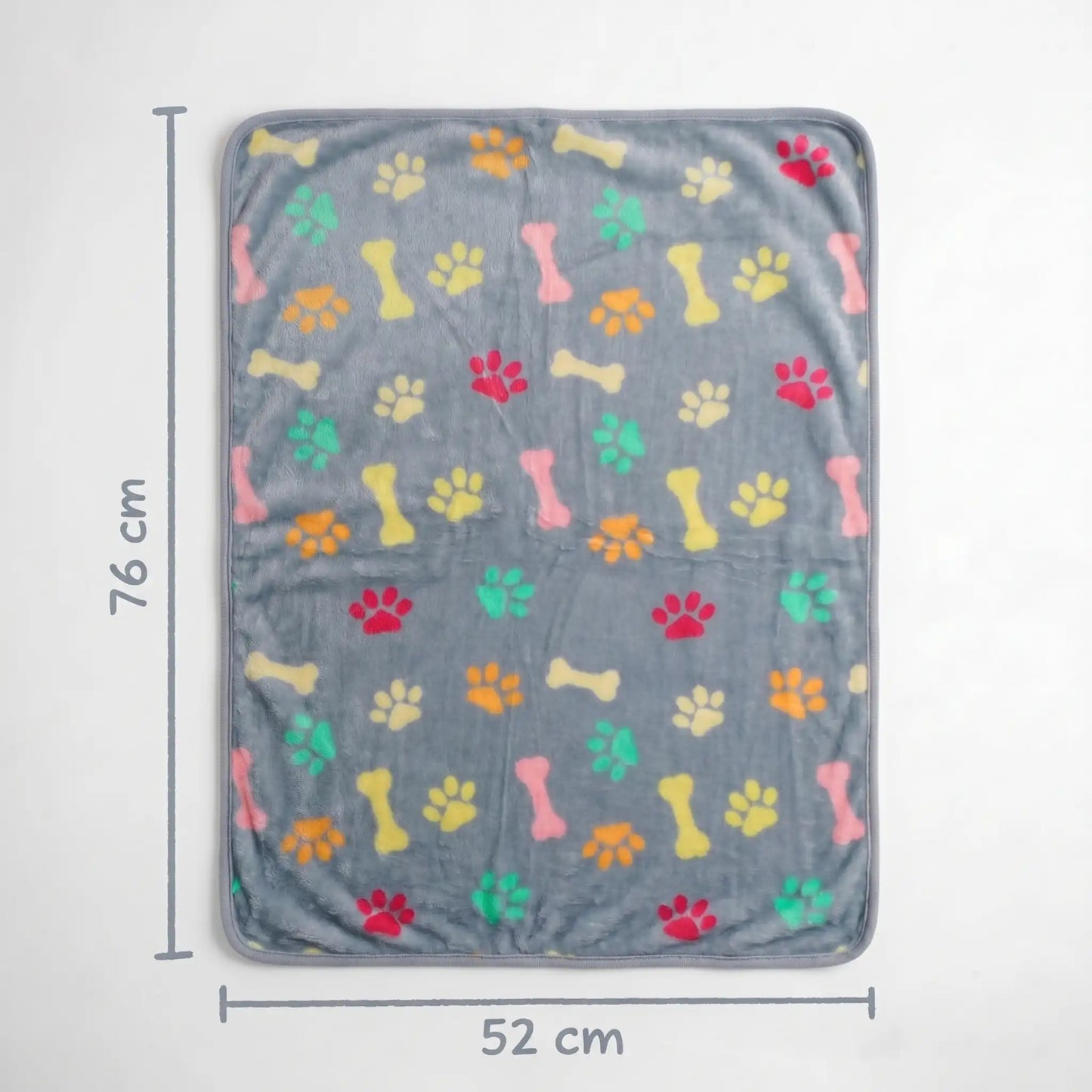 Grey Paws & Bones Fleece Blanket