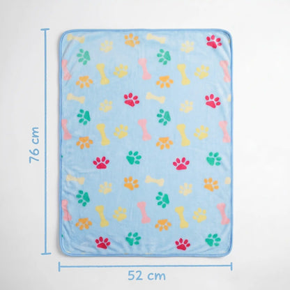 Soft Sky Paws & Bones Fleece Blanket